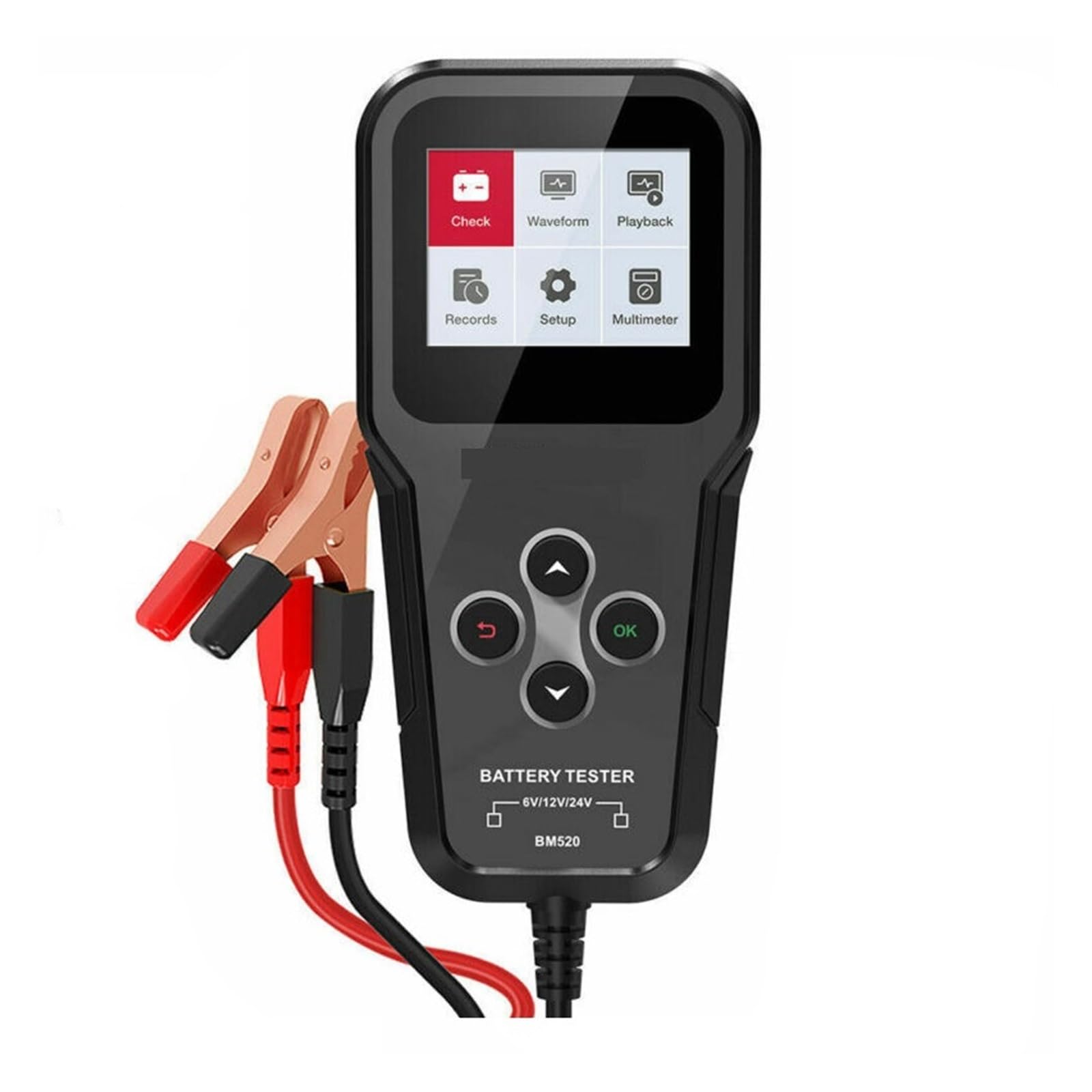 Tester baterii, Tester akumulatora samochodowego BM520 100-2000 Tester napięcia CCA 2Ah-220Ah Tester rezystancji wewnętrznej Analizator baterii