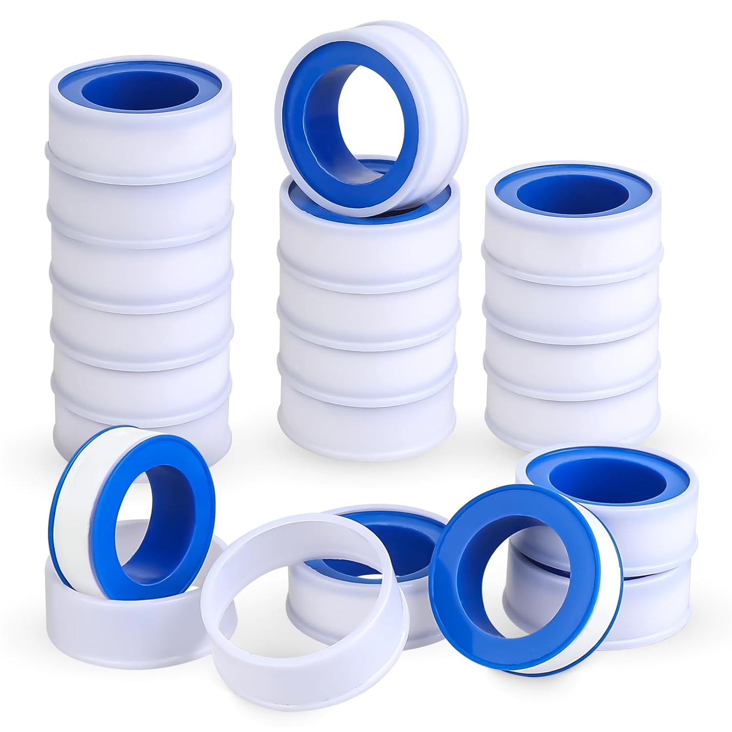 20 Rolls Plumber Tape 1/2 Inch(W) X 394 Inches(L) Thread Tape Plumbers Tapes for Shower Head Shower Head Tapes Pipe Thread Sealant Plumbers Accessories White