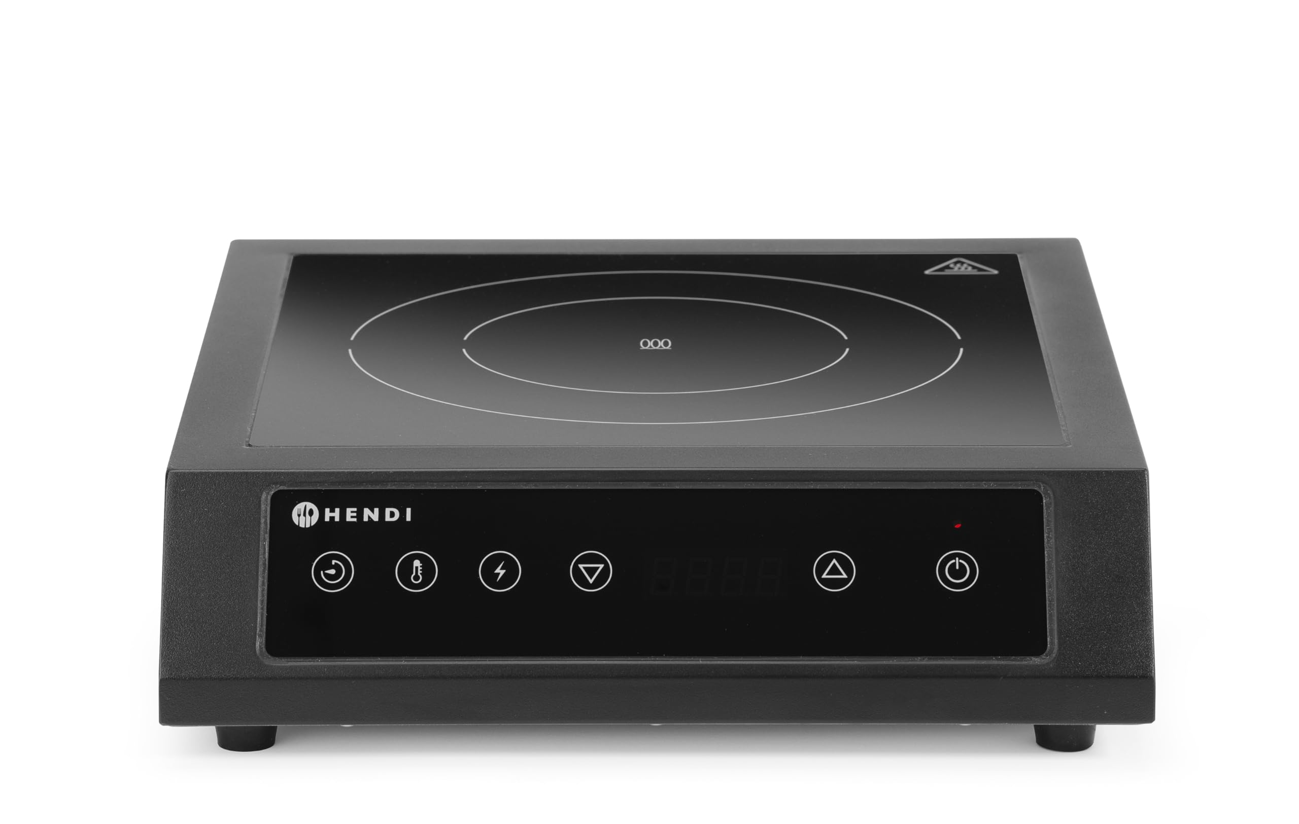 HENDI Piano cottura a induzione da appoggio professionale XL, controllo touch, 60-240°C, 220V, 3500W, 355x400x(H)100mm, ghisa e vetro temperato, nero
