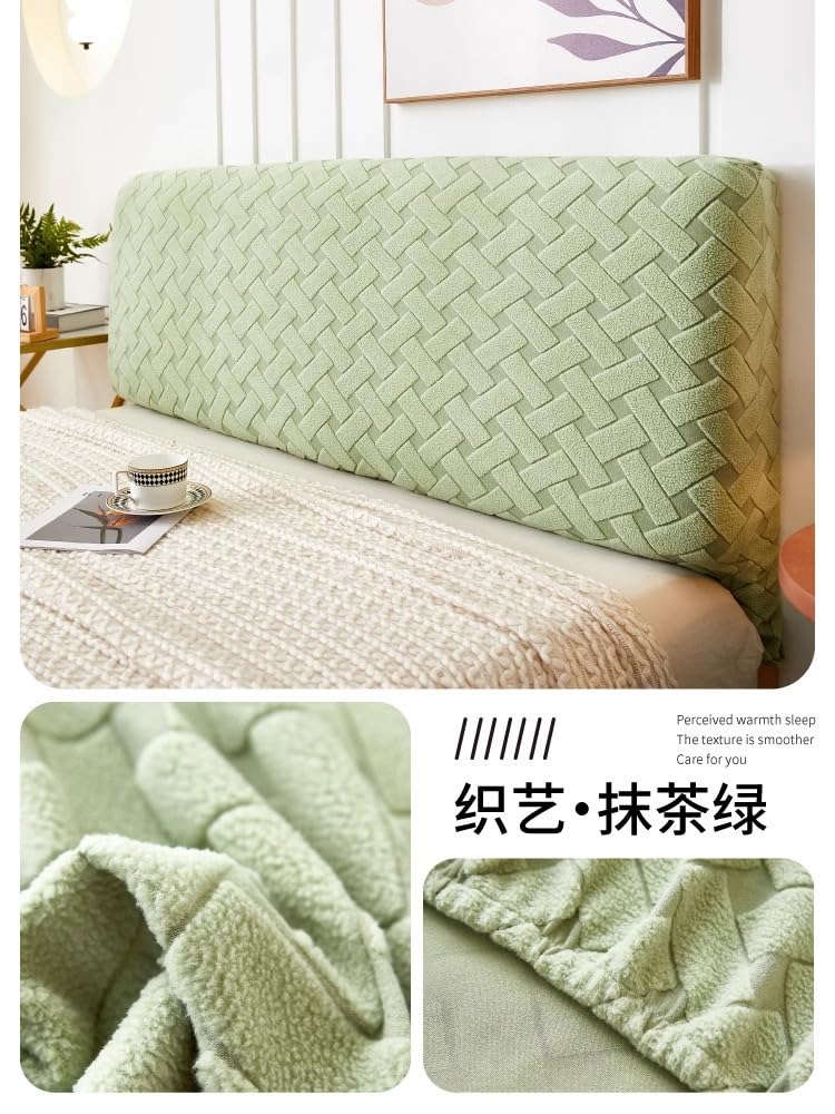 1 funda decorativa para cabecero, funda protectora para respaldo de cama, simple para todas las estaciones, universal, lavable, 150 cm de largo (verde)