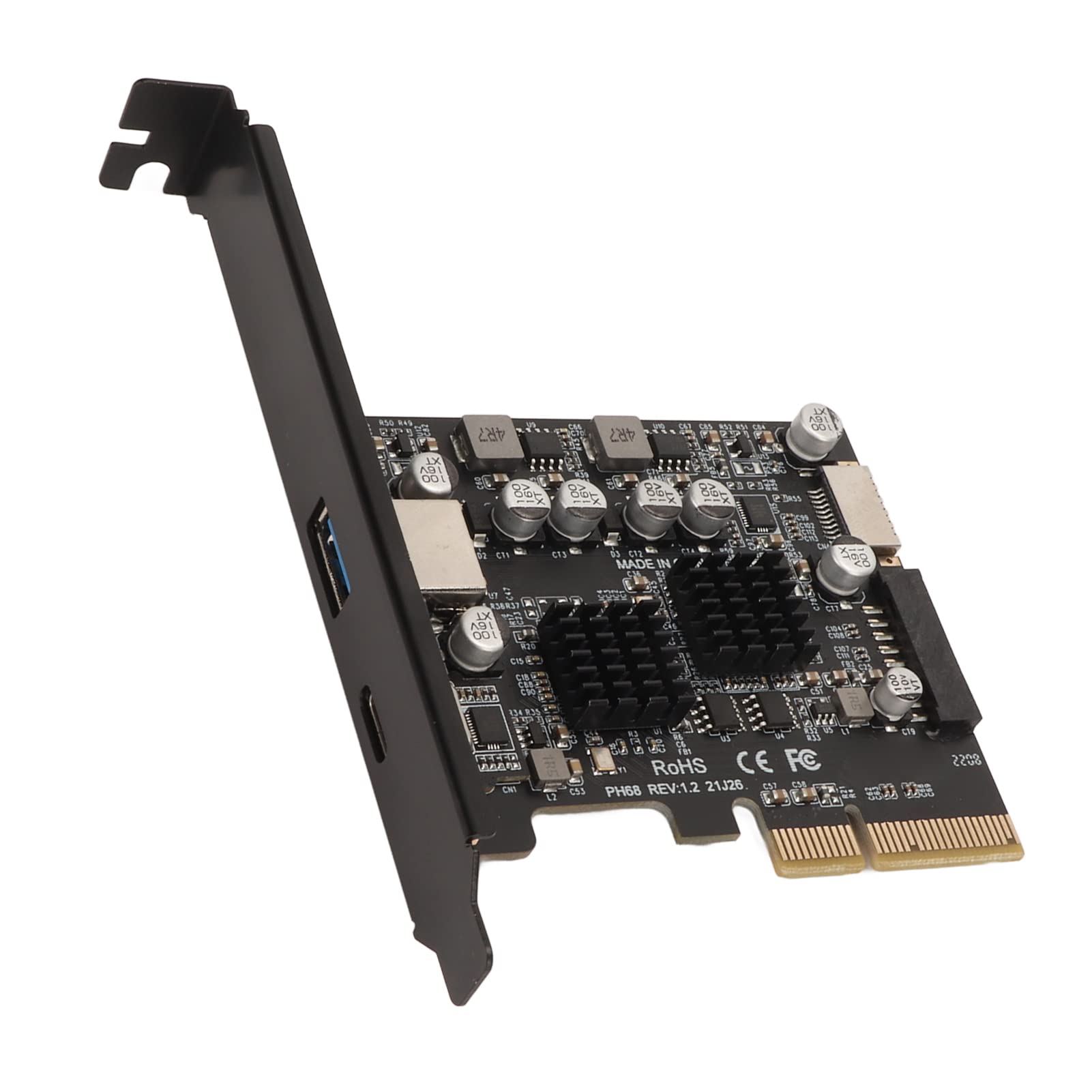 PCIe Type C USB3.2 GEN2 10Gbps Type C with Front Type E, High Speed,Gold Plated Pin, Stable Performance for Desktop PCs