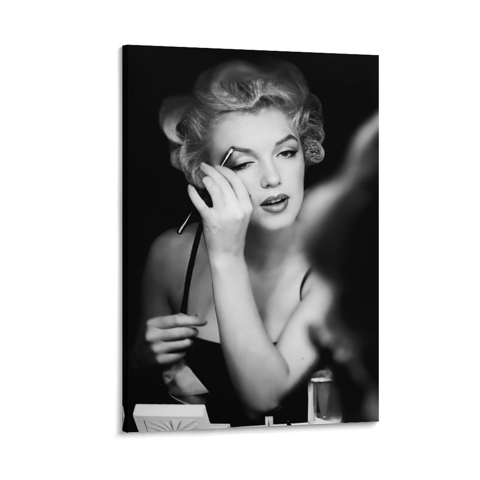 QZFNCOYU Marilyn Monroe Black And White Vintage Art Poster Canvas Poster Wall Art Decor Print Picture Paintings for Living Room Bedroom Decoration 08x12inch(20x30cm)