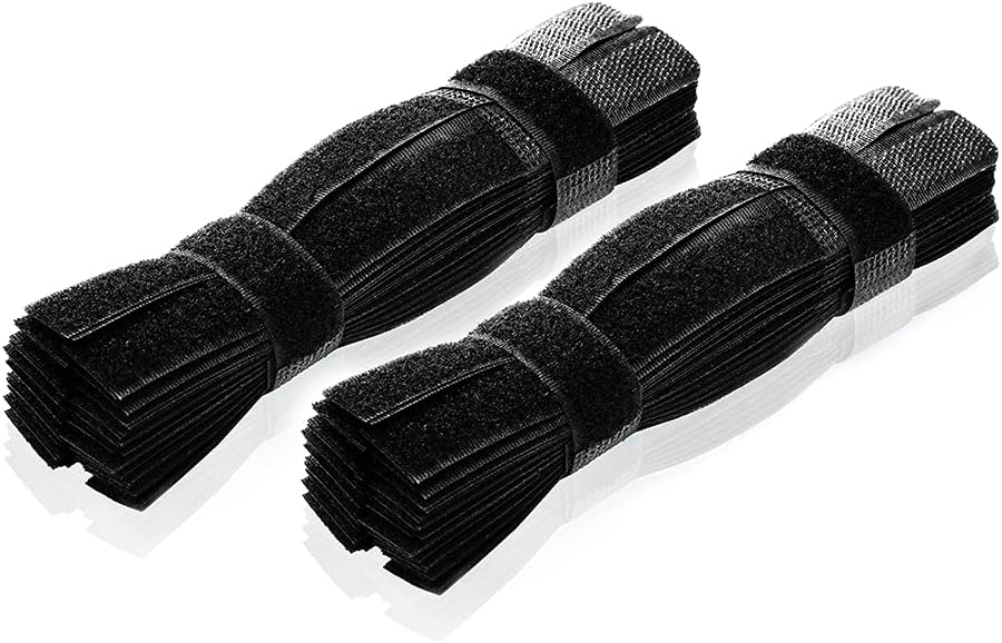 Cable Ties, nocnocc Zip Ties Nylon Plastic Ties Pack of 500 100mm/150mm Heavy Duty Large/200mm Long Black Small Scissors Included (Reusable Cable Ties 100 Pcs)