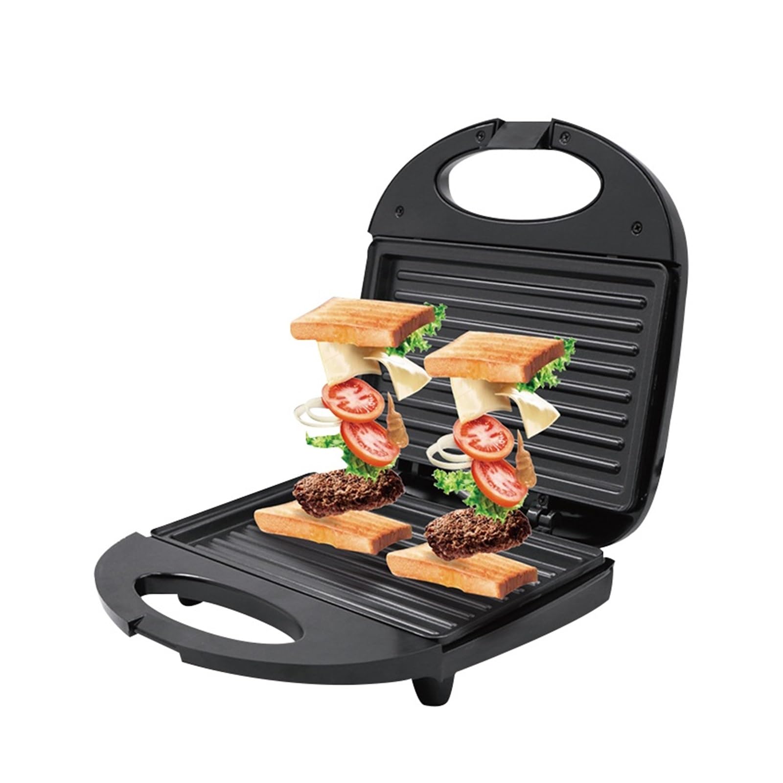 Wielofunkcyjny Ekspres Do Śniadań, Elektryczny Opiekacz Kanapek, Mini Grill Chleba, Patelnia Smażenia Steków, Panini, Naleśniki, Gofry Szybkie I RóWnomierne Nagrzewanie(Panini)