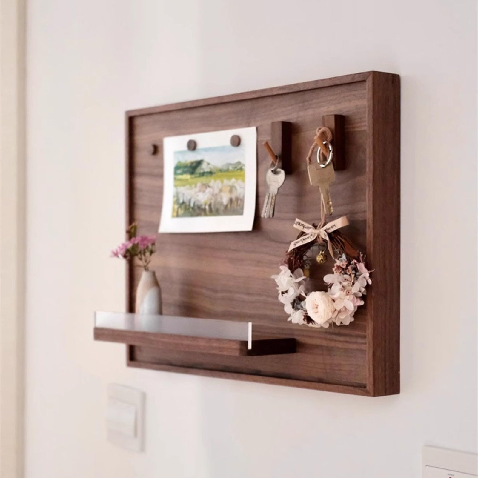 Cache-compteur 50x60 cm en bois suspendu avec cache-fusibles aimanté