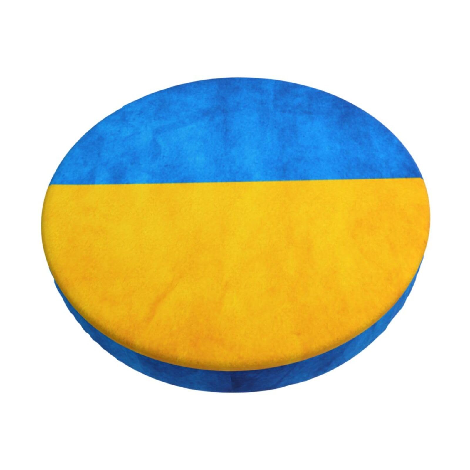 ACVnbm Ukrainian Flag Print Round Bar Chair Cushion Cover, Elastic Chair Protector For Kitchen Bar Dining