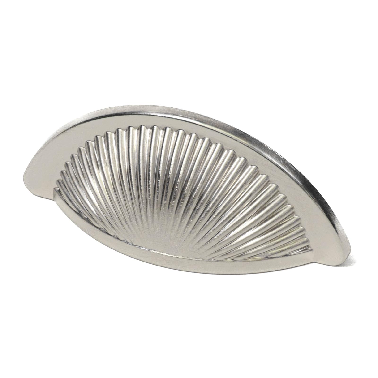 Decoranddecor Brushed Chrome Arro Half Moon Shaker Cup Handles Cabinet Pulls Zinc 64Mm Hole Centre (Brushed Chrome) - 1 Pack