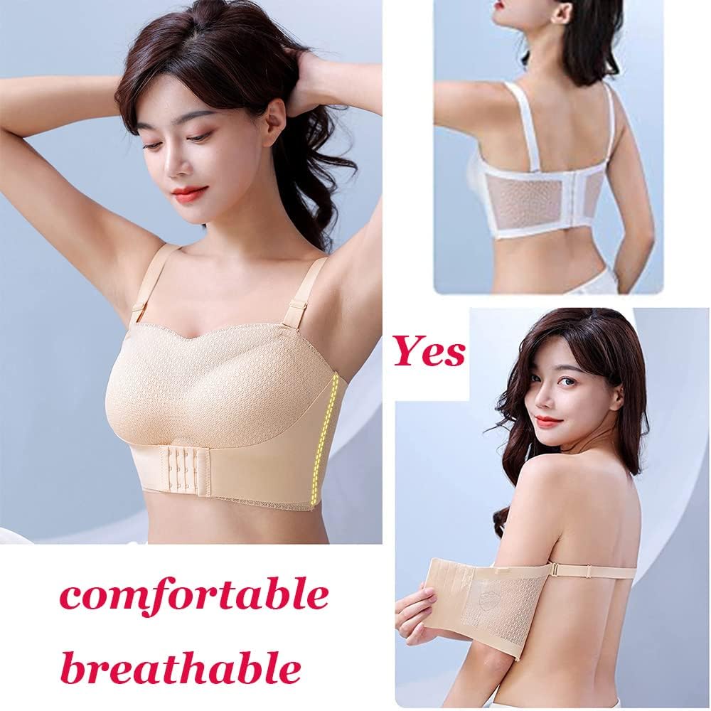 Nuove Donne Reggiseni Senza Spalline con Top Senza Cuciture Reggiseno Anteriore Fibbia Reggiseno Antiscivolo