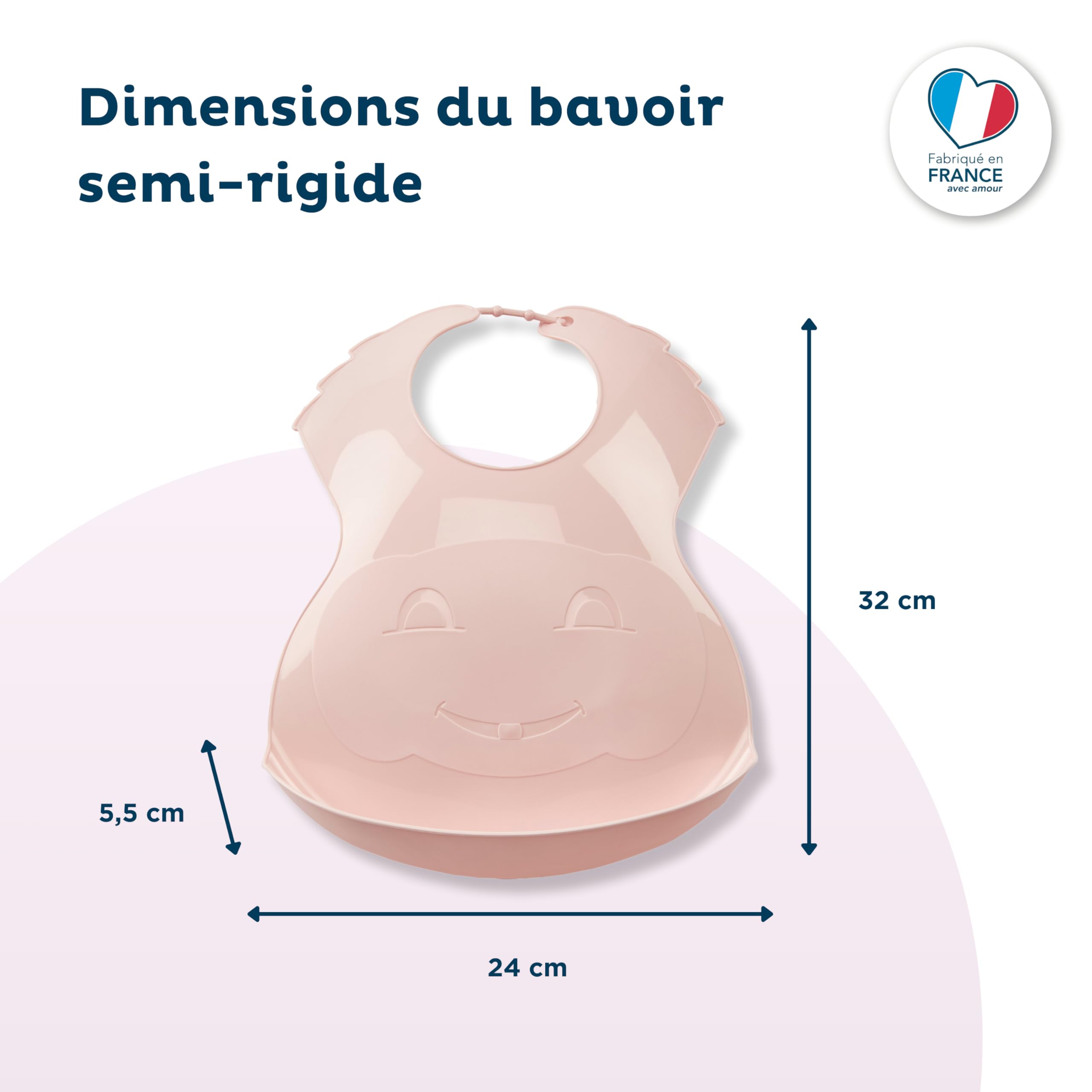 Thermobaby Półsztywny śliniak z rekuperatorem - wyprodukowany we Francji - lodowy brązowy