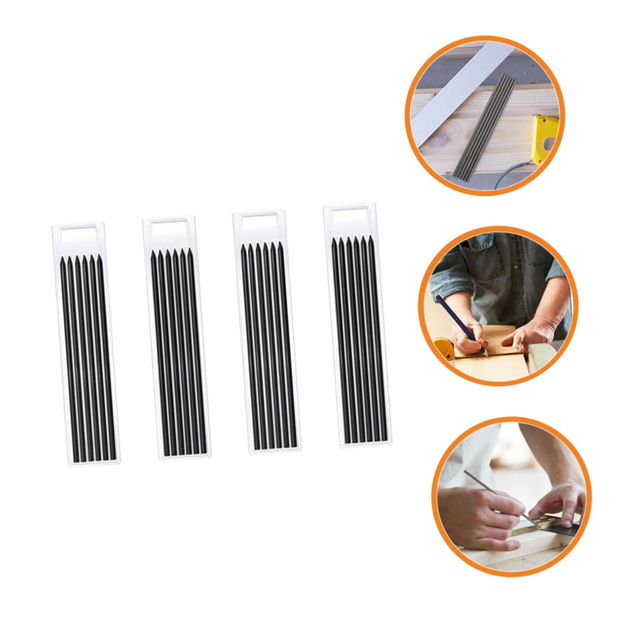 MAGICLULU 72 Uds Lápices De Carpintero Lápices Negros De Grafito Bolígrafo De Dibujo A Lápiz Cepillo De Carpintería Recambio De Lápiz Mecánico Bolígrafo De Actividad Recambio De