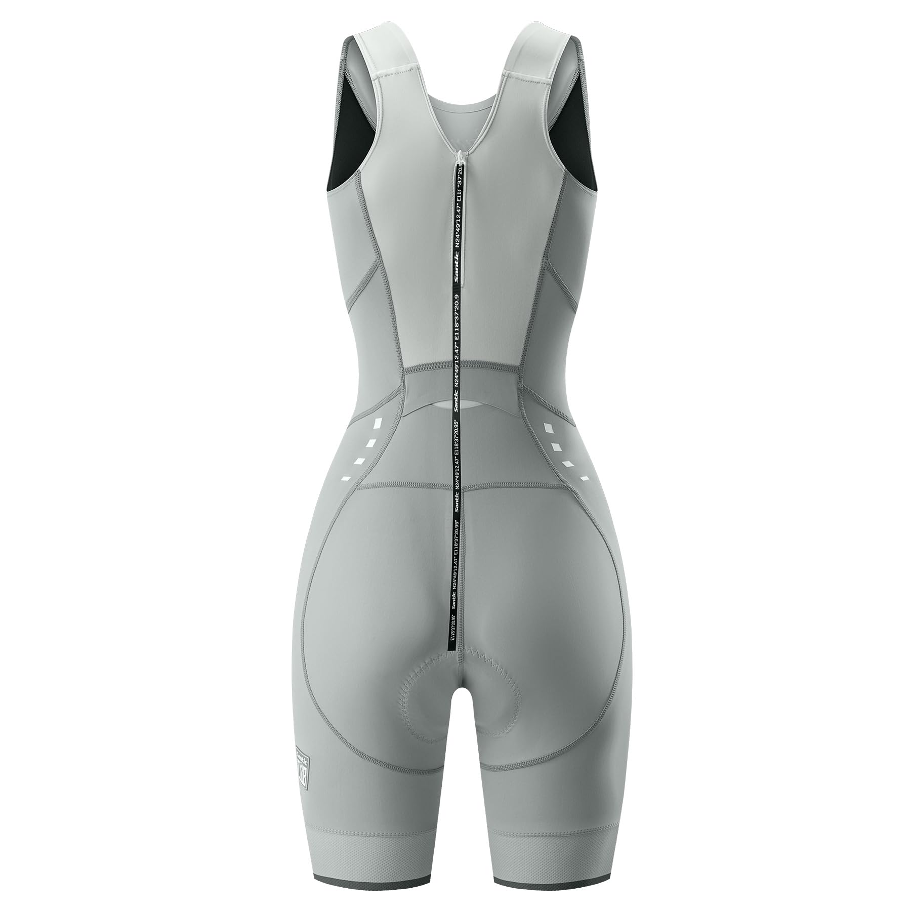 Santic Traje de triatlón acolchado para mujer, traje de triatlón de una pieza, sin mangas, tri-traje de bicicleta, traje skinnsuit de secado rápido que adelgaza traje de ciclismo