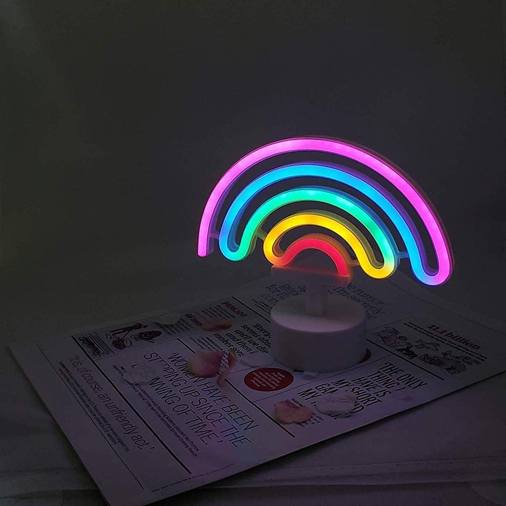 Insegna Al Neon Arcobaleno LED - Luci Decorative Per Camera Da Letto E Bambini | Alimentazione A Batteria O USB - Foto 4