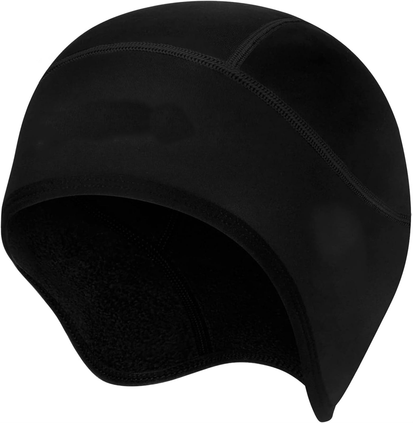 THE WHITE SHOPSkull Cap Helmet Liner with Glasses Holes, Winter Thermal Cycling Cap for Men & Women, Cycling Hat Beanie (Color : Black)