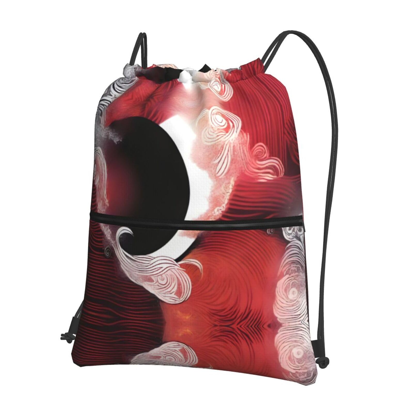 WZYWHJ Tai Chi Abstract Pattern Prints Drawstring backpack, outdoor leisure zipper bag, waterproof fitness