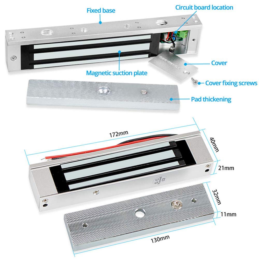 Accesso Controllo Elettrico Magnetico Serratura 180 kg (158,8 Kilogram) 12 V Electric Lock Forza di Tenuta di Alta Qualità (180KG)