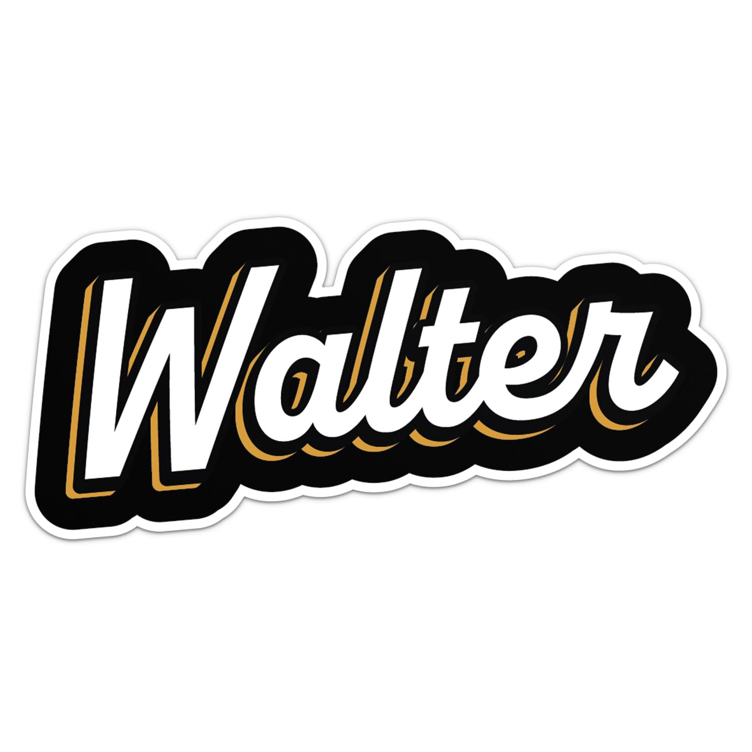 Walter Name Sticker - Waterproof Durable Vinyl Decal for Car Bumper, Laptop, Luggage, Water Bottle, Wall, Door and Window, Size - 5'' Longer Side