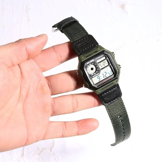WRISTARMOR Premium Nylon strap Replacement for gshock band Compatible with Casio SGW-300H/AE-1200 /AE-1000W /AEQ-110W / MRW-200H wrist band