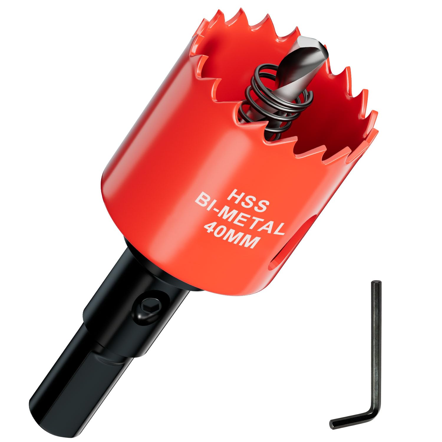 40mm Bi-Metal Hole Saw with Arbor and Pilot Bit, Fast Cut Quality Hole Cutter Drill Bit for Wood Plywood, Fiberglass, Plastic