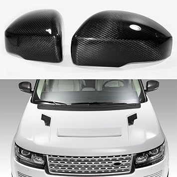 REAL Carbon Fiber Side Mirror Cover Caps Overlay Pair Compatible for 2013-2017 Range Rover L405