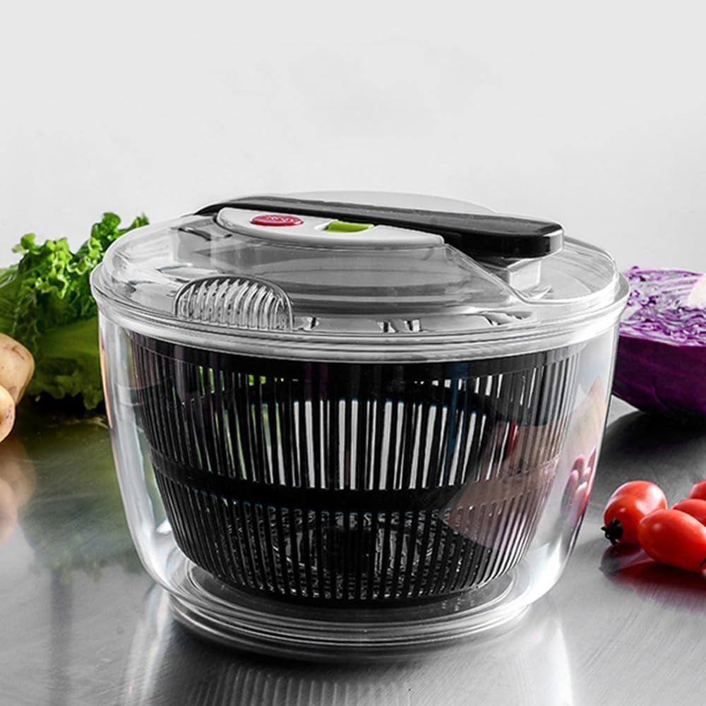 Salad Spinner with Bowl, 5L Manual Vegetable Dryer