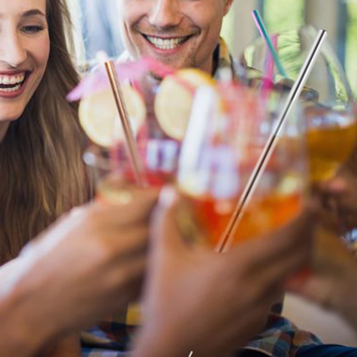 Lot De 2 Pailles En Métal En Acier Inoxydable Multicolore