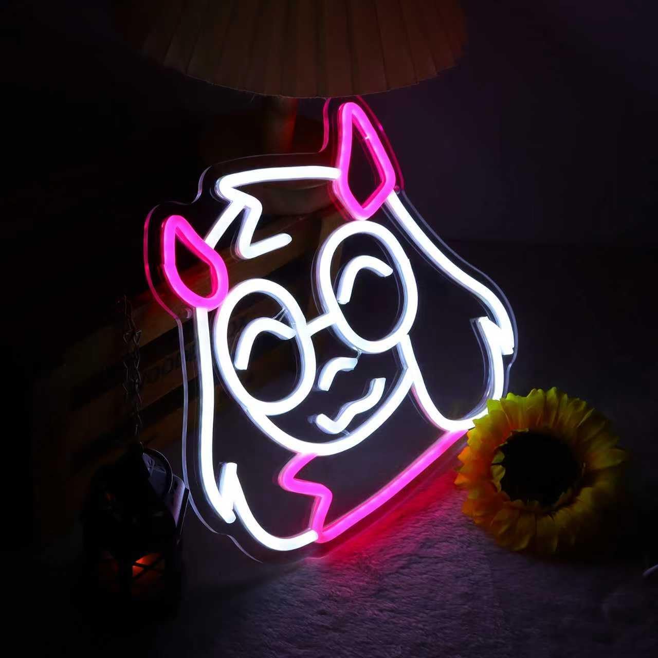 Anime Neon Sign Gaming Sign Dimmable Neon Light for Wall Decor, USB Powered Cartoon LED Neon Lights for Girls Bedroom Club Game Room Party Salon Gift