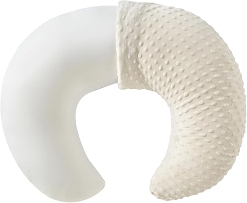 Almohada de lactancia y posicionador con funda Minky, almohada de alimentación mejorada de versión grande para lactancia materna y alimentación con