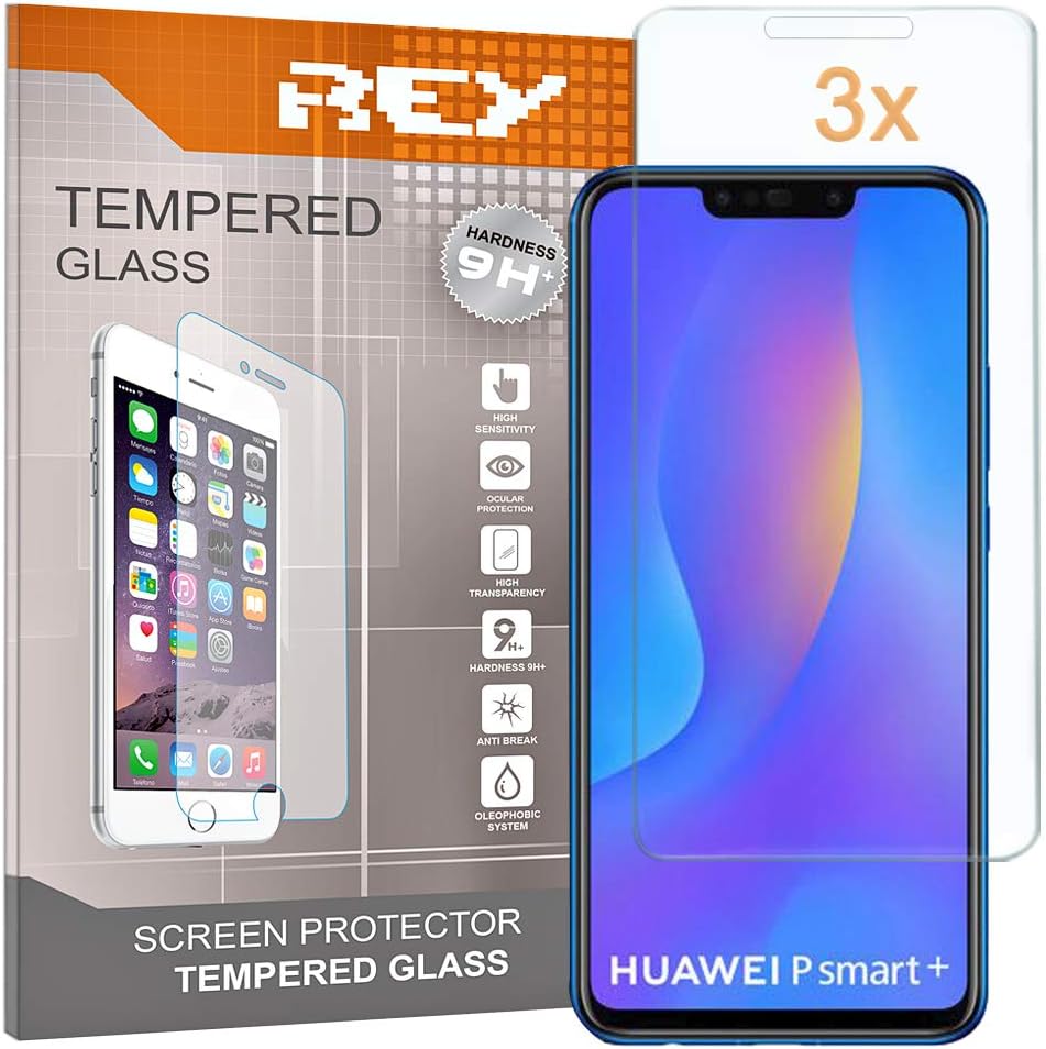 3X Screen Protector for Huawei P Smart - Huawei NOVA 3i, Tempered Glass Film, Premium Quality, Perfect Protection for Scratches, Breaks, Moisture, [Pack 3X]