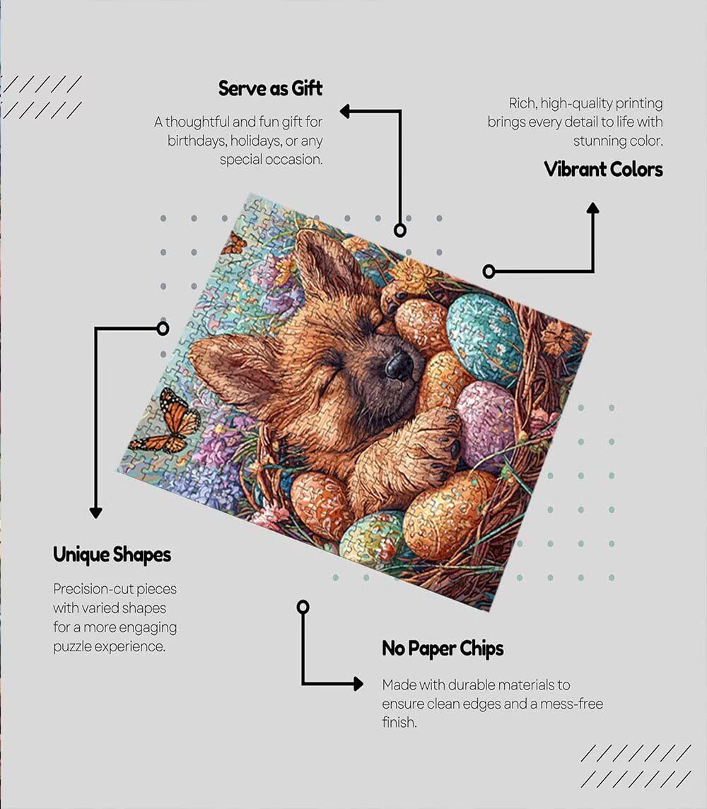 Butterfly Dog Puzzle 3000 sztuk, puzzle dla dorosłych, łamigłówki, wyzwanie dekoracja puzzli, rozrywka gra edukacyjna dla całej rodziny, na prezent dekoracja BXHZW7-381
