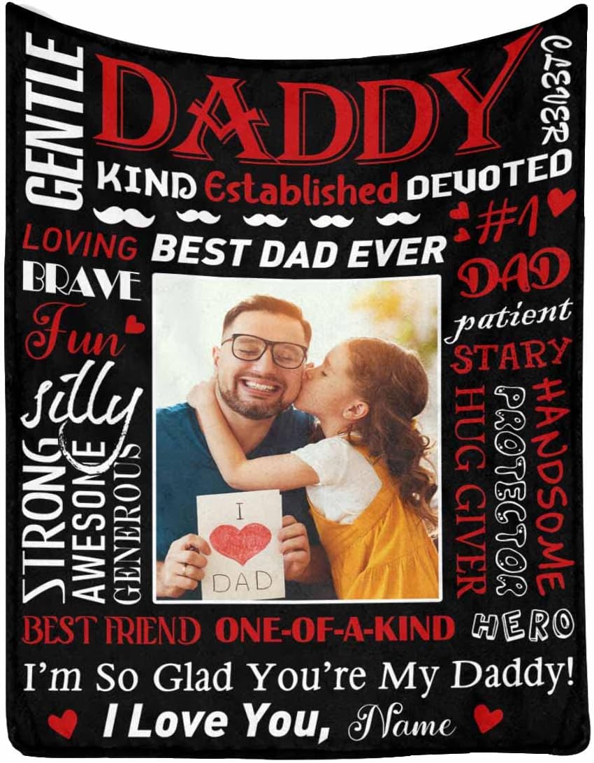 MyPupSocks Custom Dad Blanket, I'm So Glad You are My Daddy