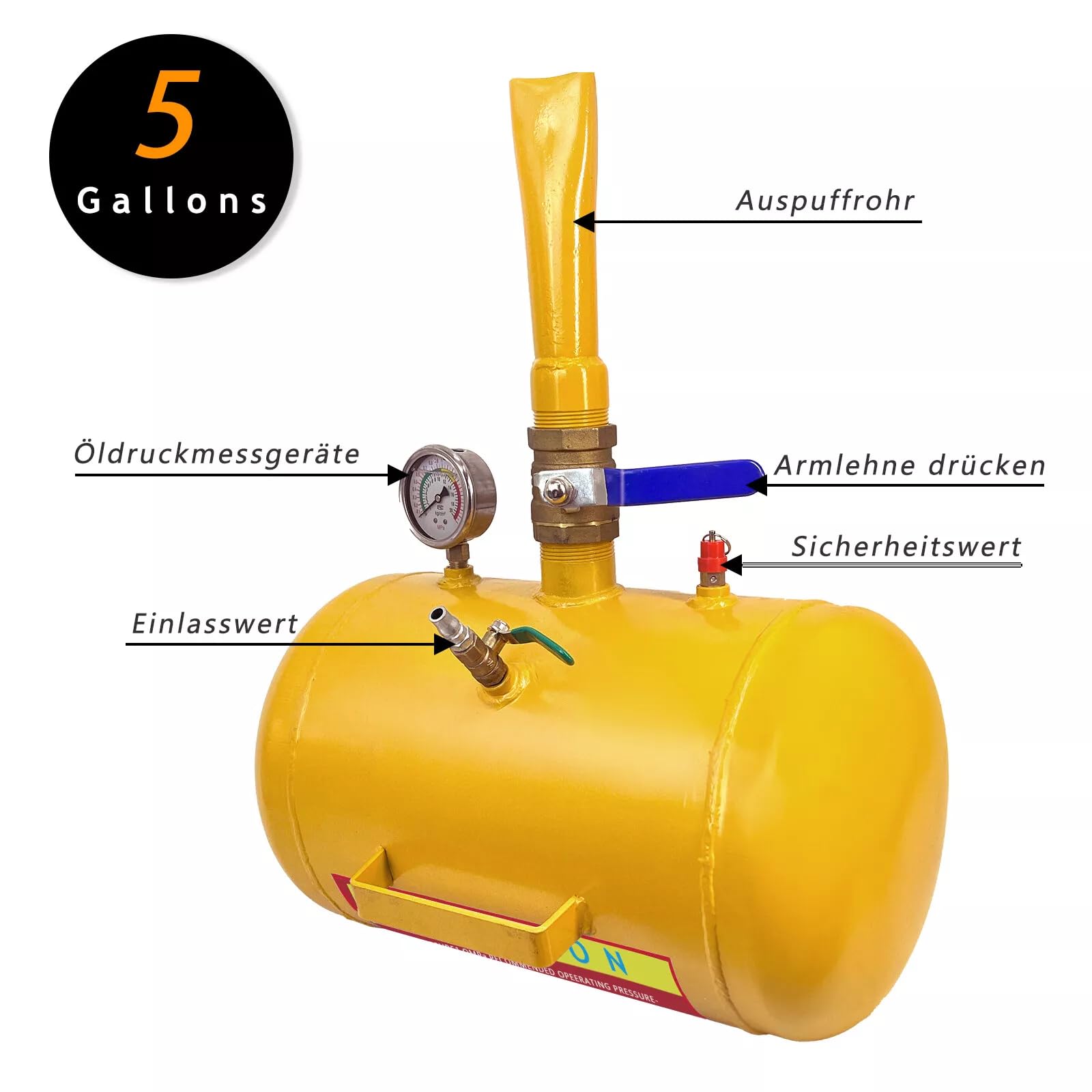 Reifen Reifenfüller Booster Reifenschockfüller Airbooster Luftkanone 20L