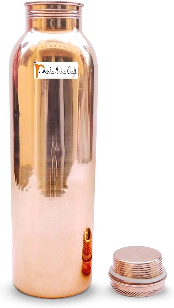 Prishia India Craft Copper Bottle 900ml Capacity