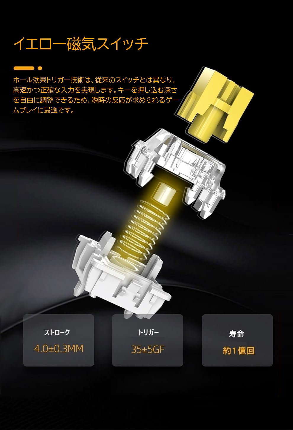 Amazon | IROK ラピッドトリガー 磁気スイッチ 軸 キースイッチ 交換