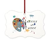 CafePress Artist at Work Scroll Holiday Ornament 4