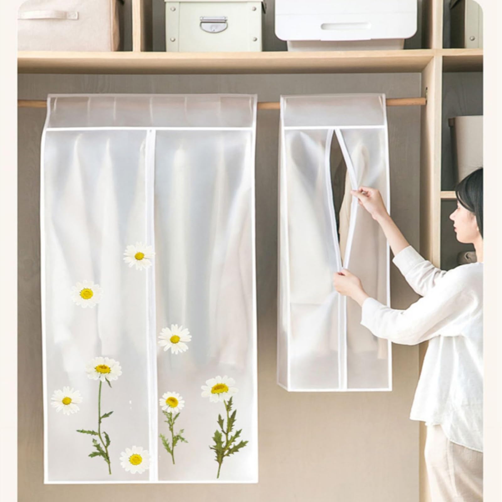 Lot De 6 Housses De Vêtements Anti-mites Avec Fermeture Éclair Pour Rangement De Garde-robe - Accessoire Textile