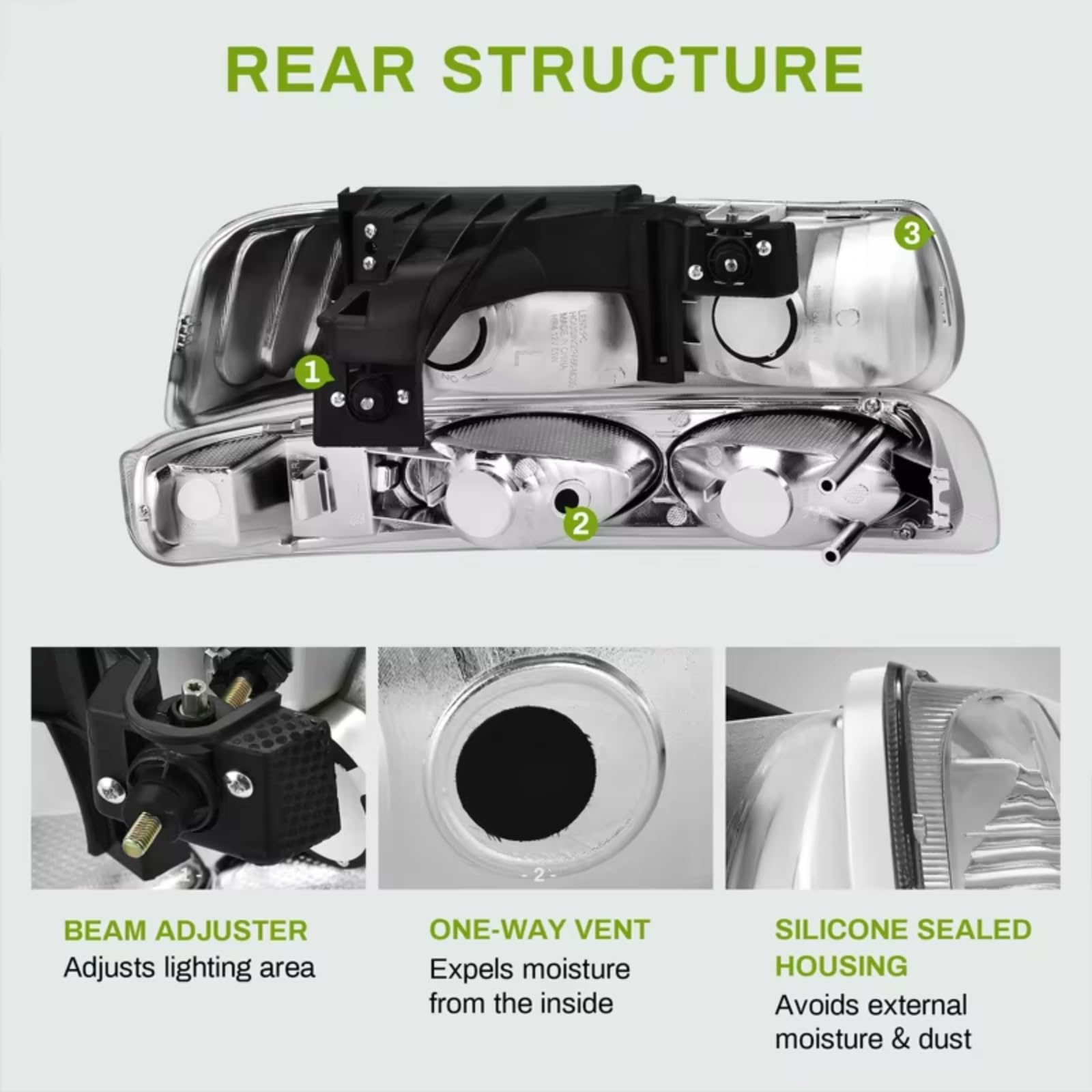 Fari Paraurti Anteriore Per Chevy Per Silverado 1999-2002 Per Suburban Per Tahoe Fari Luci Di Direzione Alloggiamento Lente Trasparente Senza Lampadina Luce Marcia Diurna