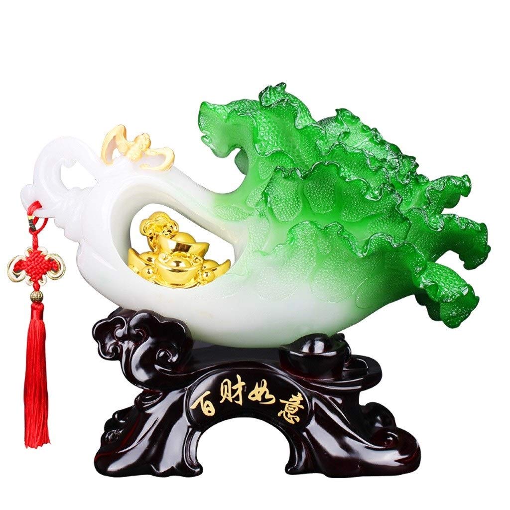 SBCGFY Feng Shui Statue,Feng Shui Bai Choi Pok Choi Cabbage Statue Charm Gifts For Wealth Luck Office Living Room Decoration Gift Blessing Gift