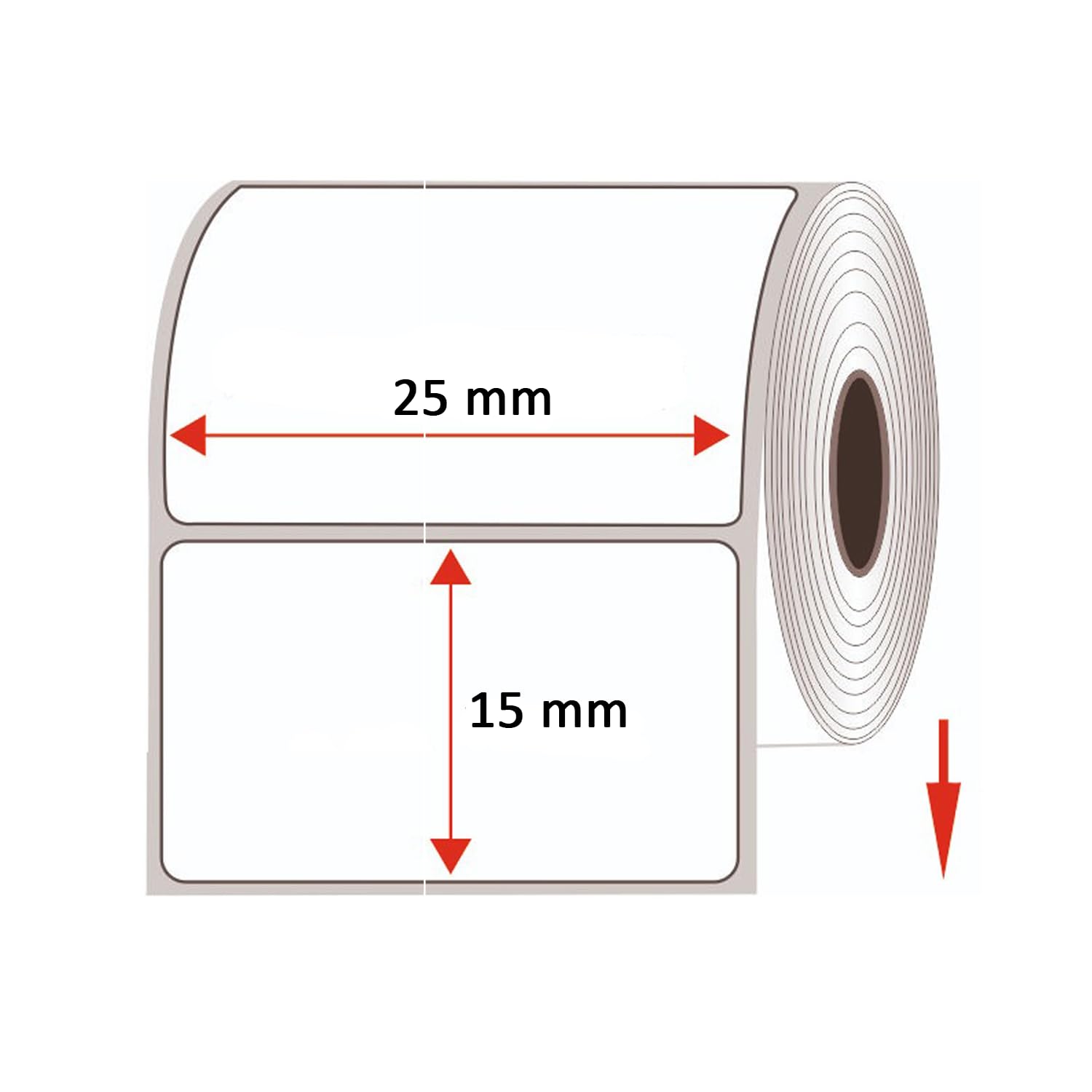 Étiquettes thermiques directes GoodMarkt autocollantes | 25x15 mm 4 rouleaux, blanc, 4000 étiquettes | Compatible avec Brother, Zebra, Phomemo | Etiquettes maison, étiquettes code barre, étiquettes