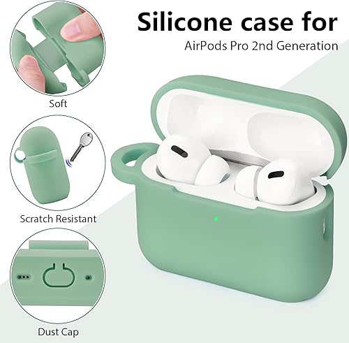 Miniatura 3 de Funda para Airpods Pro de 2 generación, funda de silicona para Filoto Airpod con llaveroaccesorios, caja de viaje de almacenamiento para Apple