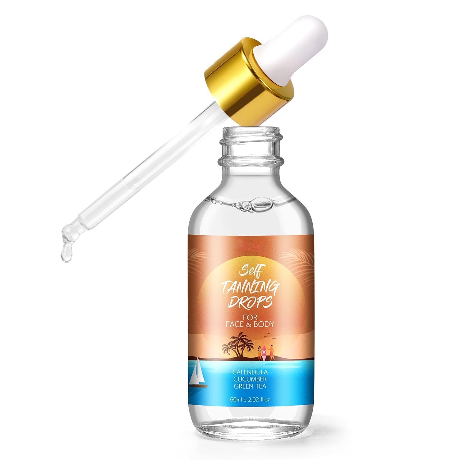 Self Tanning Drops for Face and Body, Self Tanner Bronzing, Natural Sunless Fake Tan, to Add to Moisturizer for Radiant Natural Glow