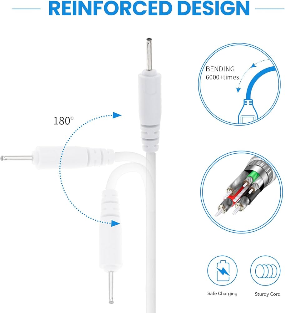 Universal Magnetic USB Charger Cable 2-Pack For Toys & Electronics - 10mm 2-Pin