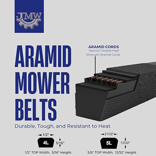 Miniatura 5 de Jeremywell Cinturón de cubierta de cortacésped fabricado con fibras de aramida GX20072 se adapta a John Deere LA100 LA105 LA110 LA115, 12 "x 103"