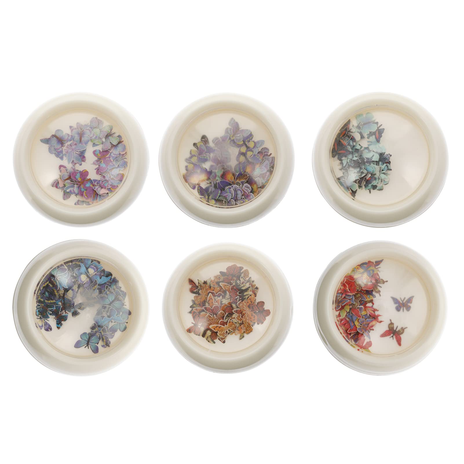 LALAFINA 18 Scatole Paillettes Per Nail Art a Farfalla Scintillanti Paillettes Per Unghie Paillettes Metalliche Adesivo Per Unghie a Farfalla Adesivi Per Unghie Chiodo Accessori 3d Plastica