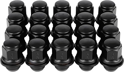 20pcs M12x1.25 Lug Nuts 1316"(21mm) Hex Lug Nuts Black Closed End Lug Nuts for Armada Frontier NP300 NP300 Frontier NV350 Urvan Pathfinder