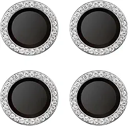 Kit (4* Pcs) Película Câmera Strass Diamonte Redmi Note 14 Pro/Note 14 Pro+ Plus/Poco X7 5G - Protetor da Lente Anti Risco (PRATA)