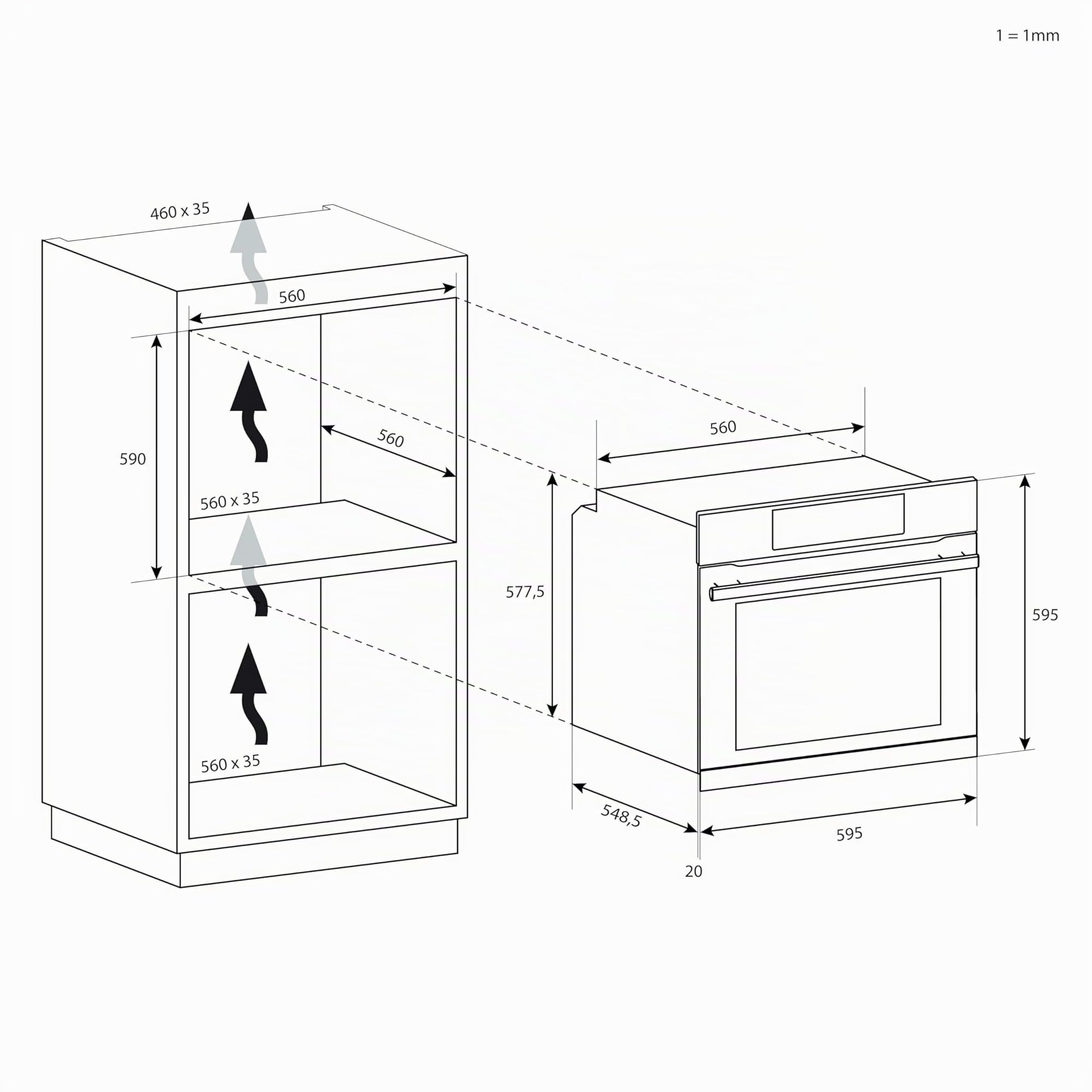 Candy FCC603NAV - Horno eléctrico empotrable, ventilado, capacidad 65 litros, multifunción y función pizza, 8 programas, 56,8 x 59,5 x 59,5 cm, estilo rústico, avena, clase A+