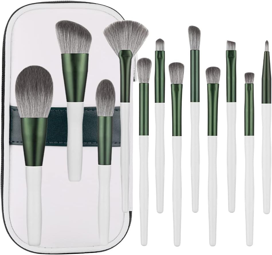 Makeup Brushes Set 12pcs Premium Synthetic Bristles with White Case INEEDU Make Up Brush Kit Foundation Blending Face Blush Lip Concealers Eyeshadow for Beginner and Makeup Artist