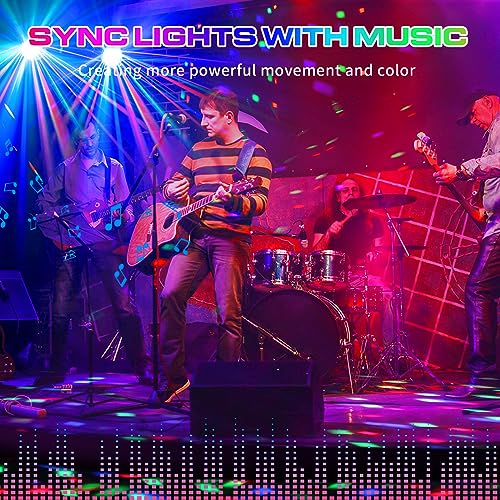DJ Lights with Stand - 2IN1 Stage Party Light Bar Set with Rotating Ball RGB LED Par Light Sound Activated Remote Control DJ Lighting System for Stage Disco Wedding Christmas Gig Club Events