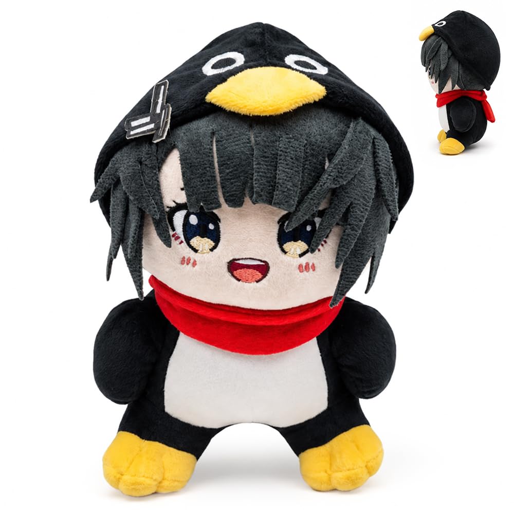 XPJBKC Penguin Plush, 25cm Cute Plush Toy with Cristal Velvet Cover (Black)