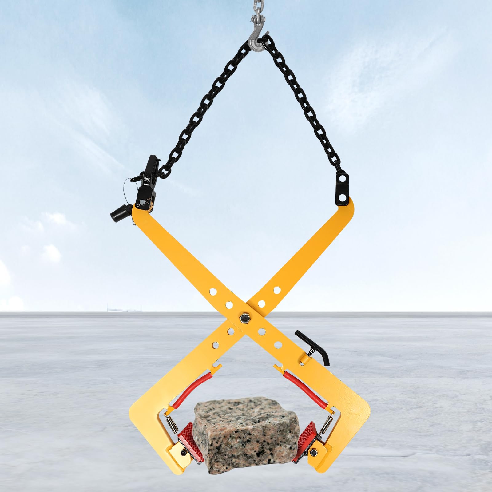 500 kg Palettenabzieher-Klemme, Hebeklemme, Klinkergreifer Steinzange, Steinklemme, Kettenklemme, Zum Anheben und Transportieren, für Holz, Bretter, Holzpaletten, Felsen